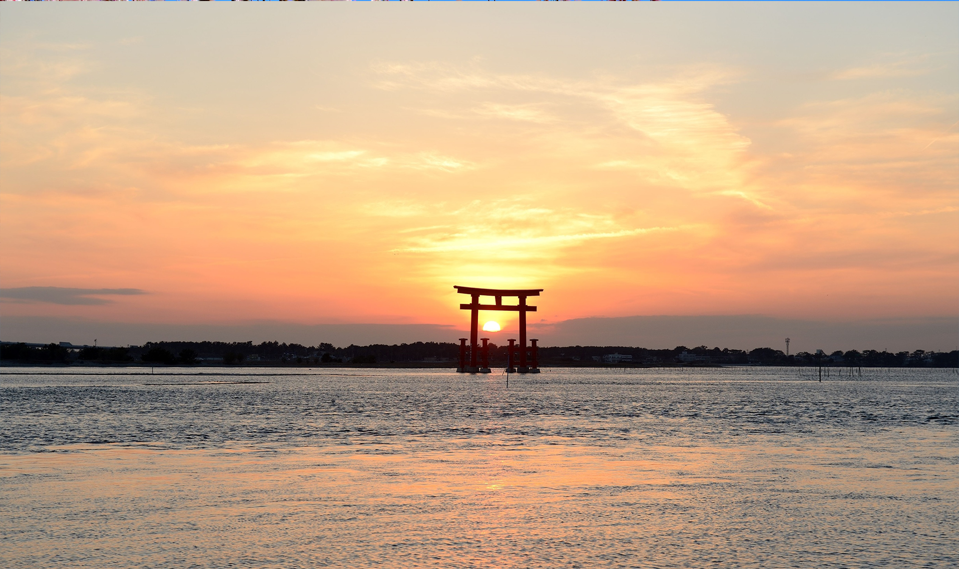 浜名湖の夕日